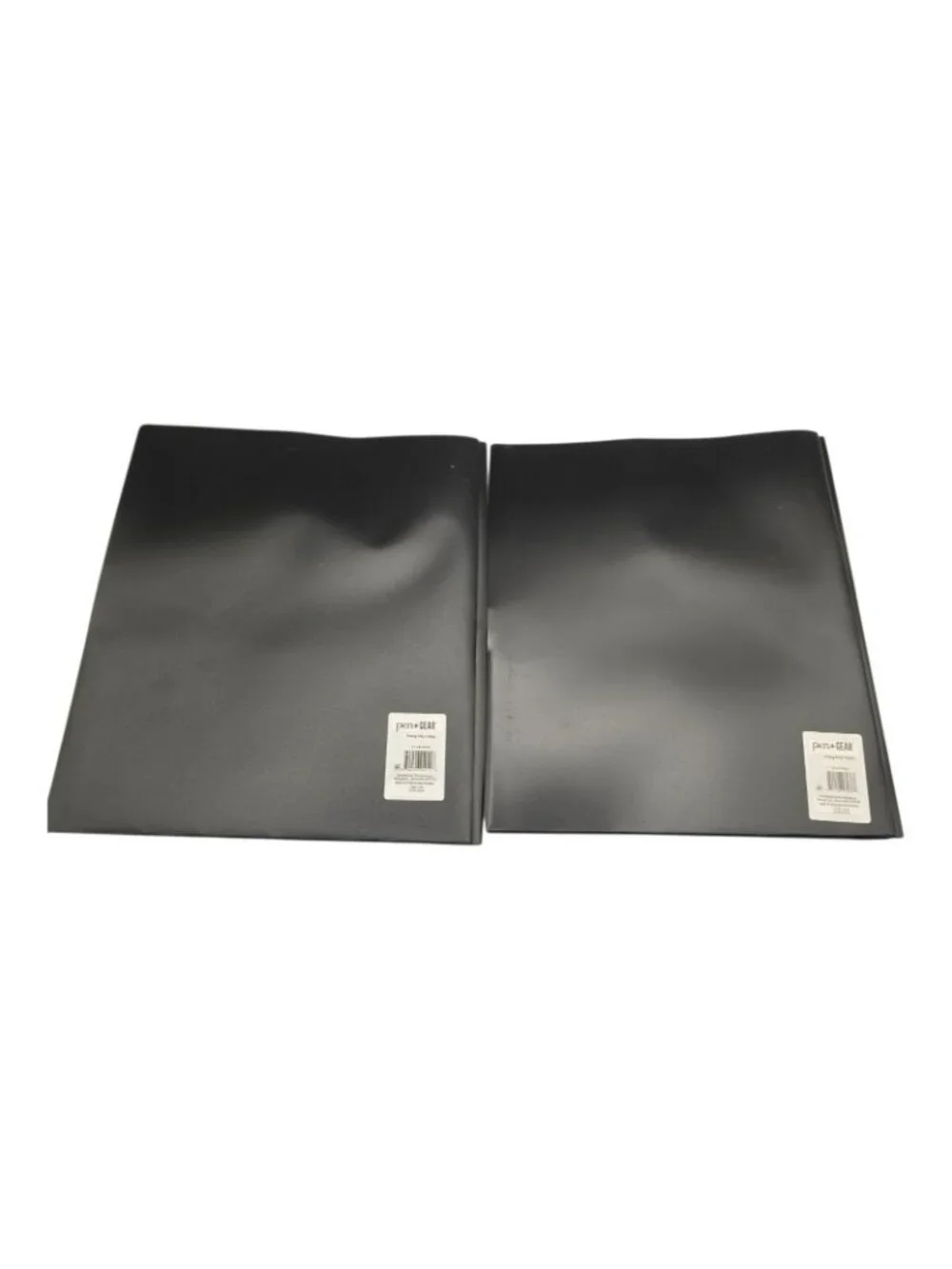 Cool Cat Design Pen + Gear Prong Poly Folders 9.4x11.4 Inch 2-Pack Black Glossy